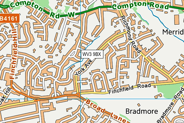 WV3 9BX map - OS VectorMap District (Ordnance Survey)