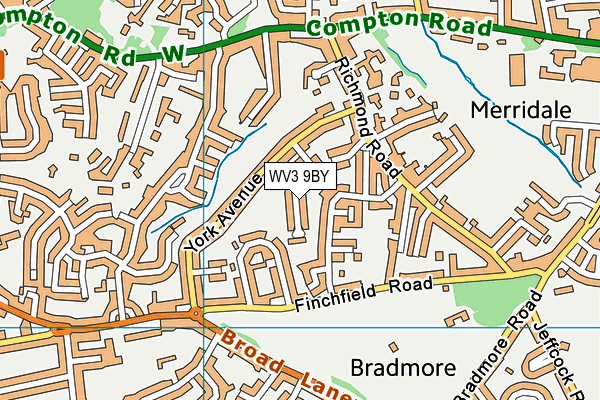 WV3 9BY map - OS VectorMap District (Ordnance Survey)