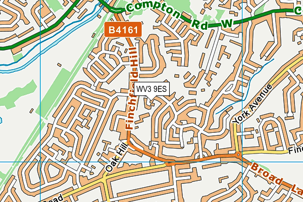 WV3 9ES map - OS VectorMap District (Ordnance Survey)