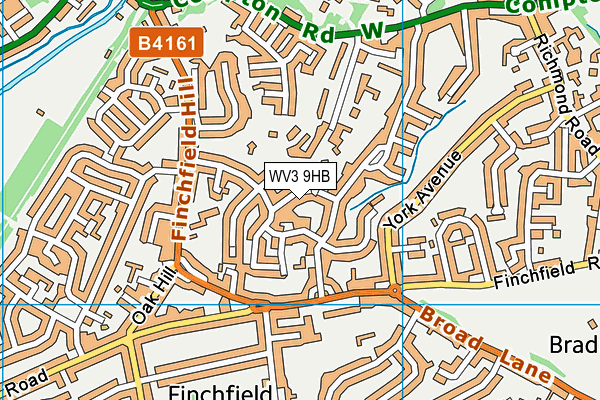 WV3 9HB map - OS VectorMap District (Ordnance Survey)