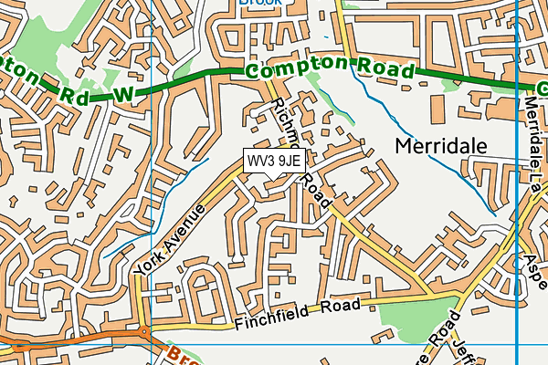 WV3 9JE map - OS VectorMap District (Ordnance Survey)