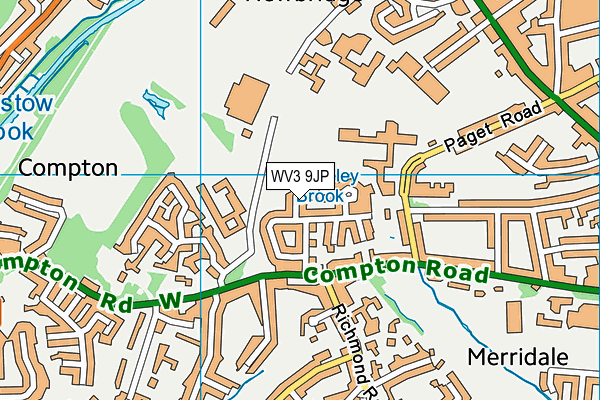 WV3 9JP map - OS VectorMap District (Ordnance Survey)