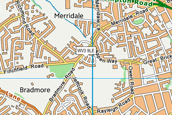 WV3 9LE map - OS VectorMap District (Ordnance Survey)