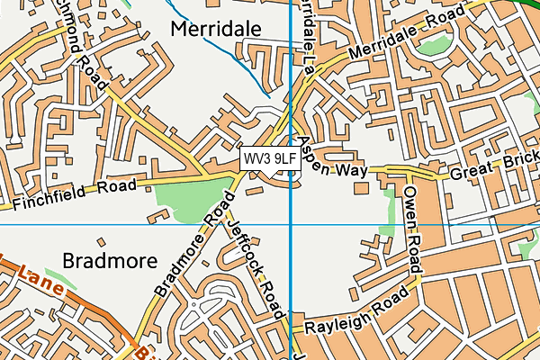 WV3 9LF map - OS VectorMap District (Ordnance Survey)