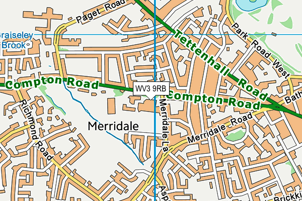 The Wolverhampton Grammar School map (WV3 9RB) - OS VectorMap District (Ordnance Survey)