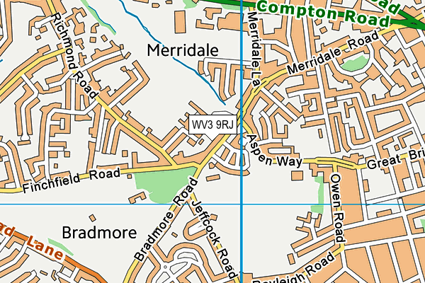 WV3 9RJ map - OS VectorMap District (Ordnance Survey)