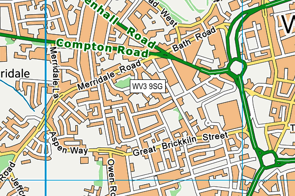 WV3 9SG map - OS VectorMap District (Ordnance Survey)