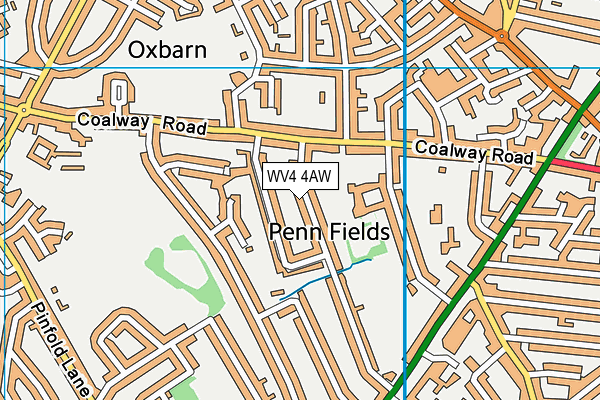 WV4 4AW map - OS VectorMap District (Ordnance Survey)
