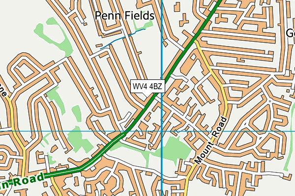 WV4 4BZ map - OS VectorMap District (Ordnance Survey)