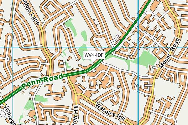 WV4 4DF map - OS VectorMap District (Ordnance Survey)