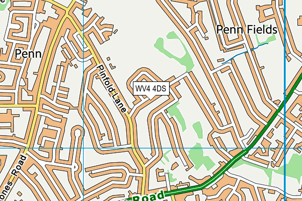 WV4 4DS map - OS VectorMap District (Ordnance Survey)