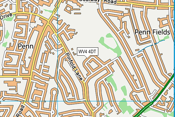 WV4 4DT map - OS VectorMap District (Ordnance Survey)