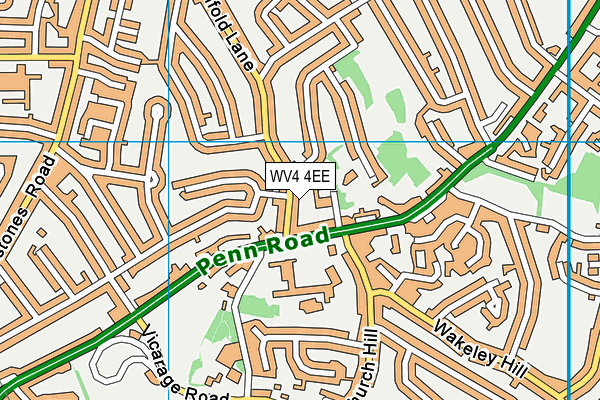 WV4 4EE map - OS VectorMap District (Ordnance Survey)