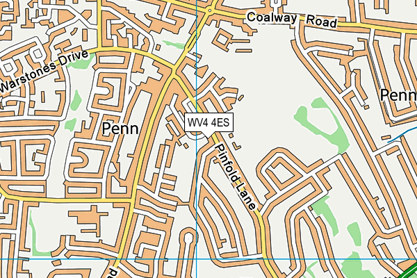 WV4 4ES map - OS VectorMap District (Ordnance Survey)