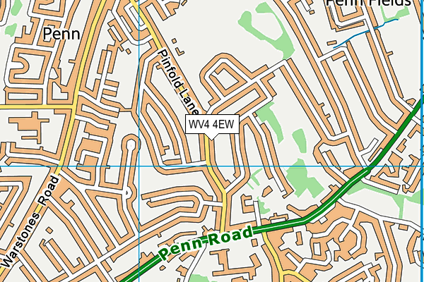 WV4 4EW map - OS VectorMap District (Ordnance Survey)