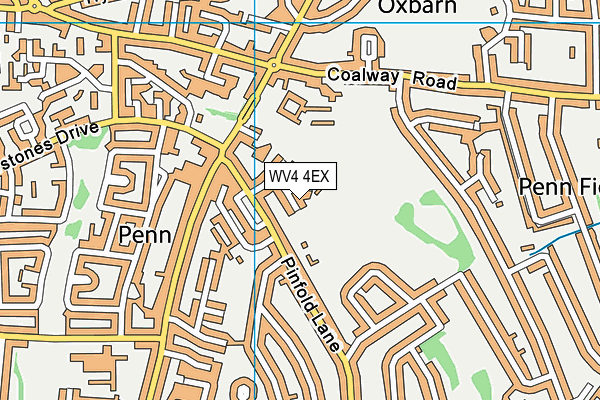 WV4 4EX map - OS VectorMap District (Ordnance Survey)
