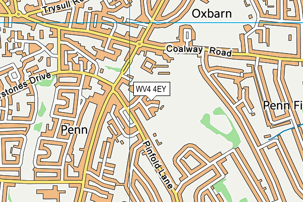 WV4 4EY map - OS VectorMap District (Ordnance Survey)