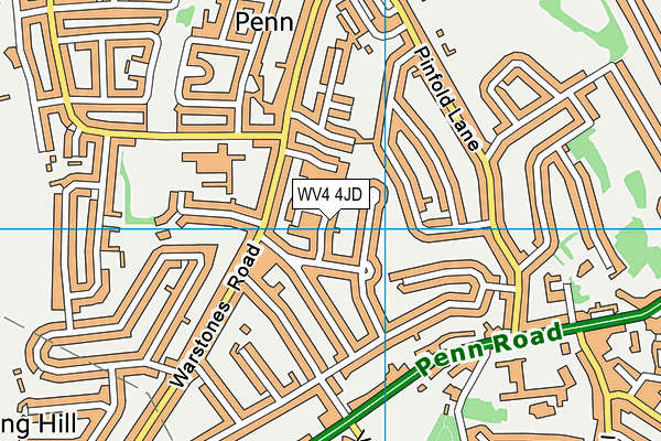 WV4 4JD map - OS VectorMap District (Ordnance Survey)