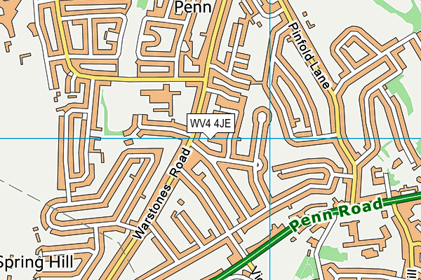 WV4 4JE map - OS VectorMap District (Ordnance Survey)