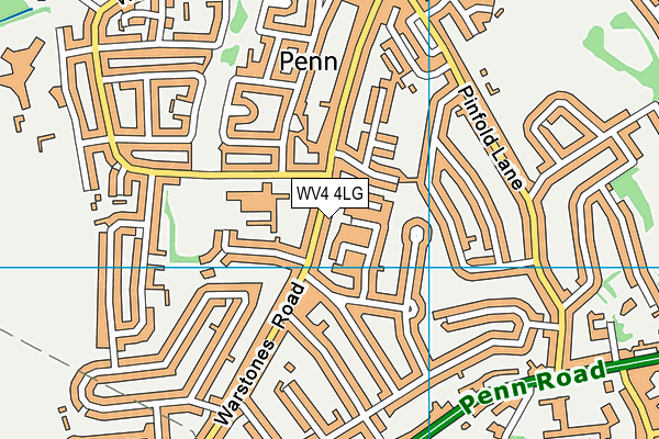 WV4 4LG map - OS VectorMap District (Ordnance Survey)