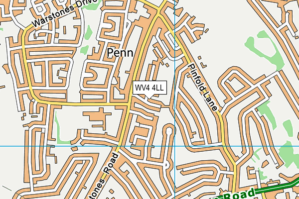 WV4 4LL map - OS VectorMap District (Ordnance Survey)