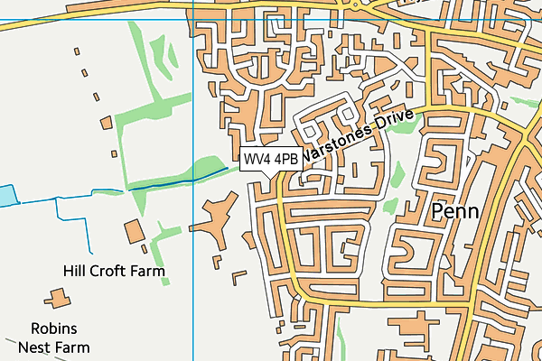 WV4 4PB map - OS VectorMap District (Ordnance Survey)
