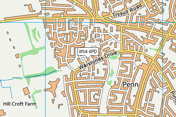 WV4 4PD map - OS VectorMap District (Ordnance Survey)