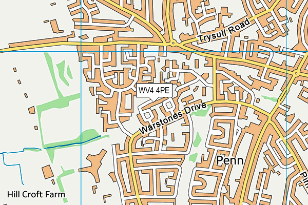 WV4 4PE map - OS VectorMap District (Ordnance Survey)