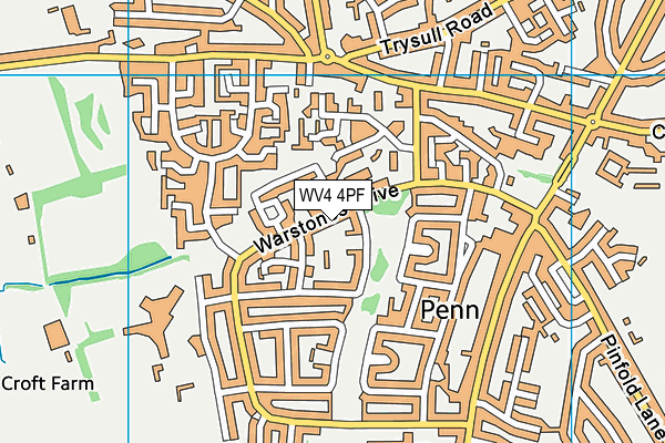 WV4 4PF map - OS VectorMap District (Ordnance Survey)