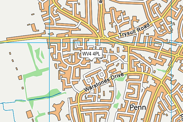 WV4 4PL map - OS VectorMap District (Ordnance Survey)