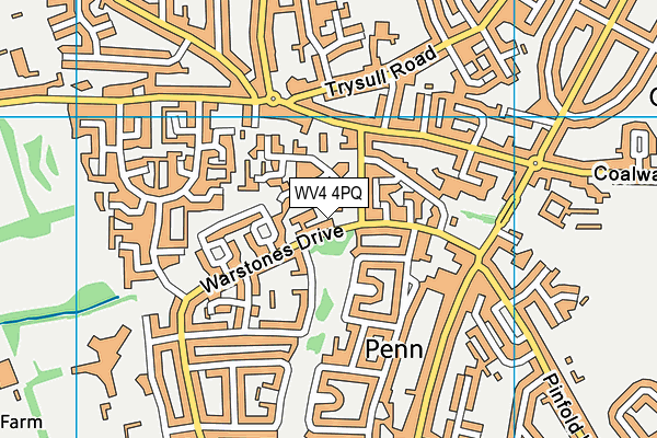 WV4 4PQ map - OS VectorMap District (Ordnance Survey)