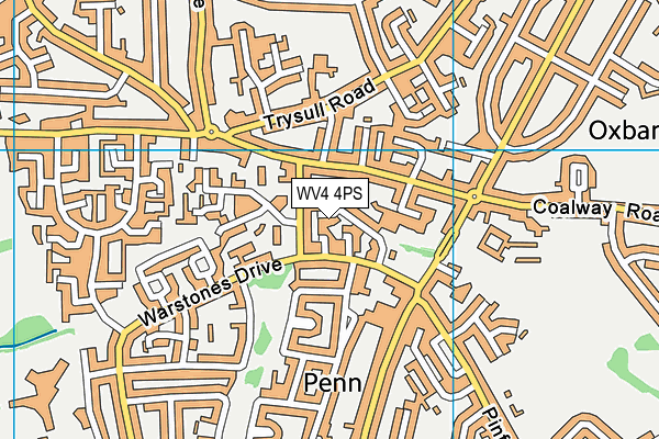 WV4 4PS map - OS VectorMap District (Ordnance Survey)