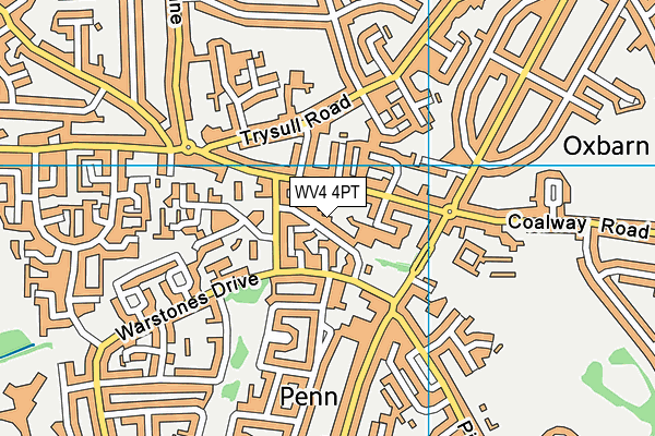 WV4 4PT map - OS VectorMap District (Ordnance Survey)