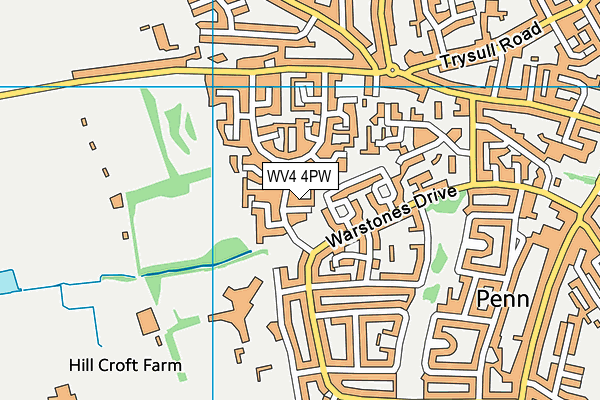 WV4 4PW map - OS VectorMap District (Ordnance Survey)