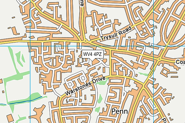 WV4 4PZ map - OS VectorMap District (Ordnance Survey)