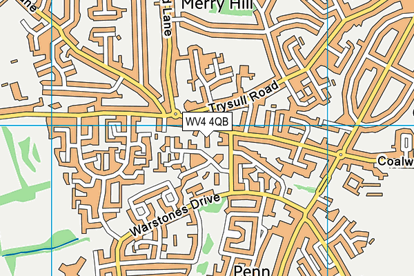 WV4 4QB map - OS VectorMap District (Ordnance Survey)