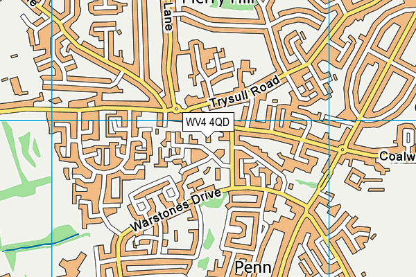 WV4 4QD map - OS VectorMap District (Ordnance Survey)