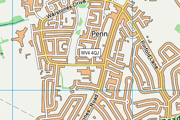 WV4 4QJ map - OS VectorMap District (Ordnance Survey)