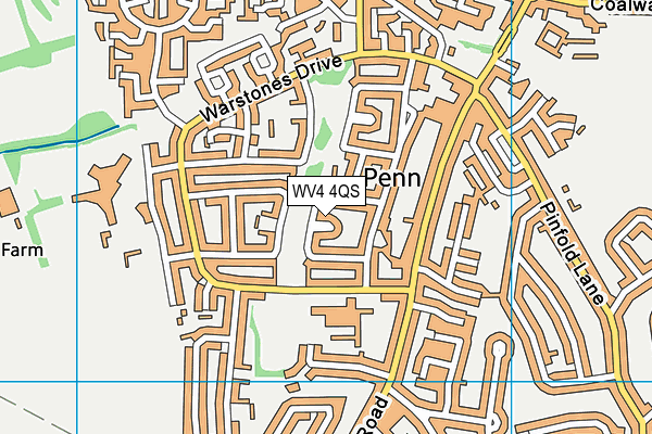 WV4 4QS map - OS VectorMap District (Ordnance Survey)