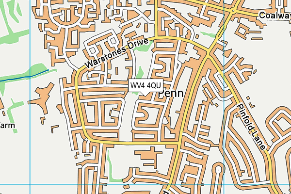 WV4 4QU map - OS VectorMap District (Ordnance Survey)