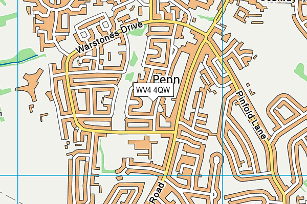 WV4 4QW map - OS VectorMap District (Ordnance Survey)