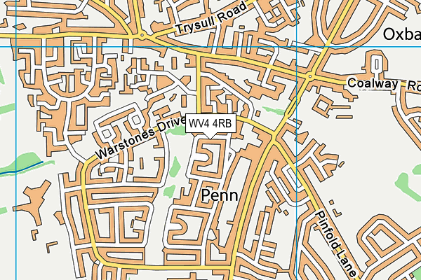 WV4 4RB map - OS VectorMap District (Ordnance Survey)