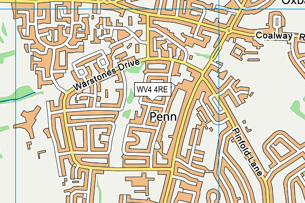 WV4 4RE map - OS VectorMap District (Ordnance Survey)
