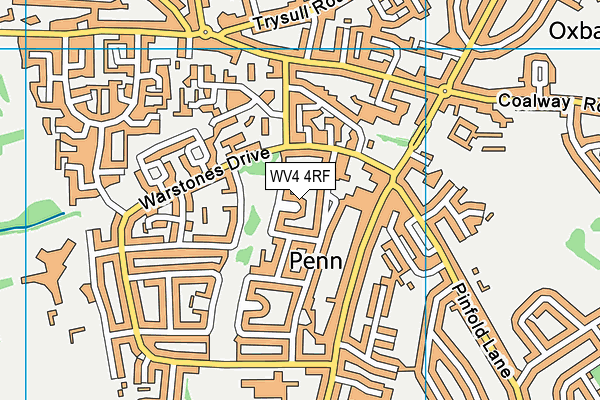 WV4 4RF map - OS VectorMap District (Ordnance Survey)