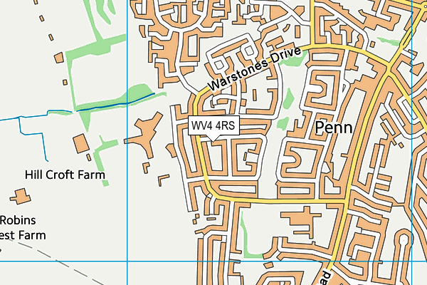 WV4 4RS map - OS VectorMap District (Ordnance Survey)