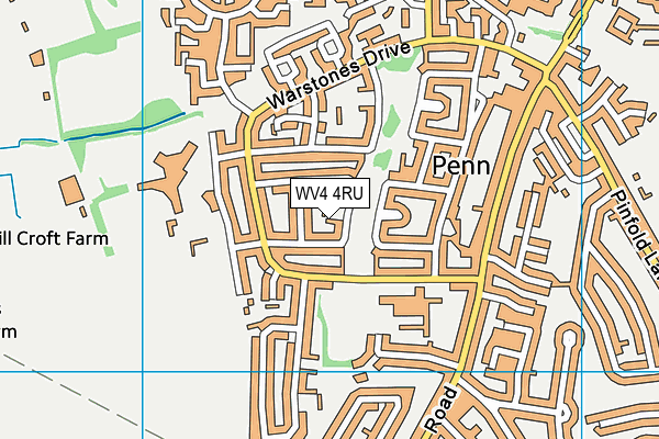 WV4 4RU map - OS VectorMap District (Ordnance Survey)