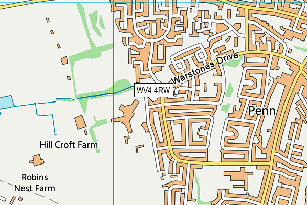 WV4 4RW map - OS VectorMap District (Ordnance Survey)