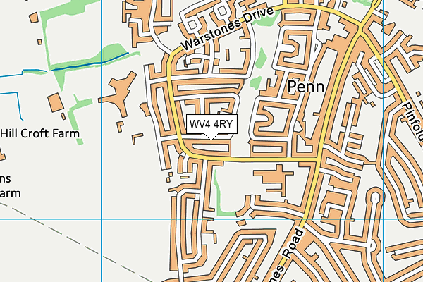 WV4 4RY map - OS VectorMap District (Ordnance Survey)