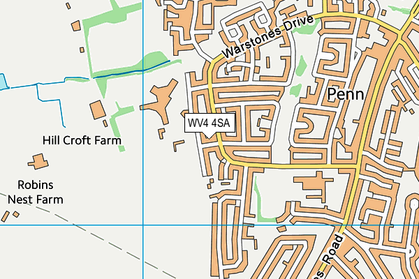 WV4 4SA map - OS VectorMap District (Ordnance Survey)