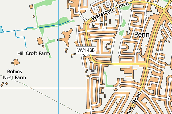 WV4 4SB map - OS VectorMap District (Ordnance Survey)